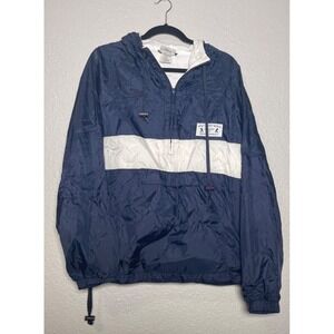 VTG Disney 1/2 Zip Pullover Hoodie Softshell Medium Navy Blue Windbreaker WDW